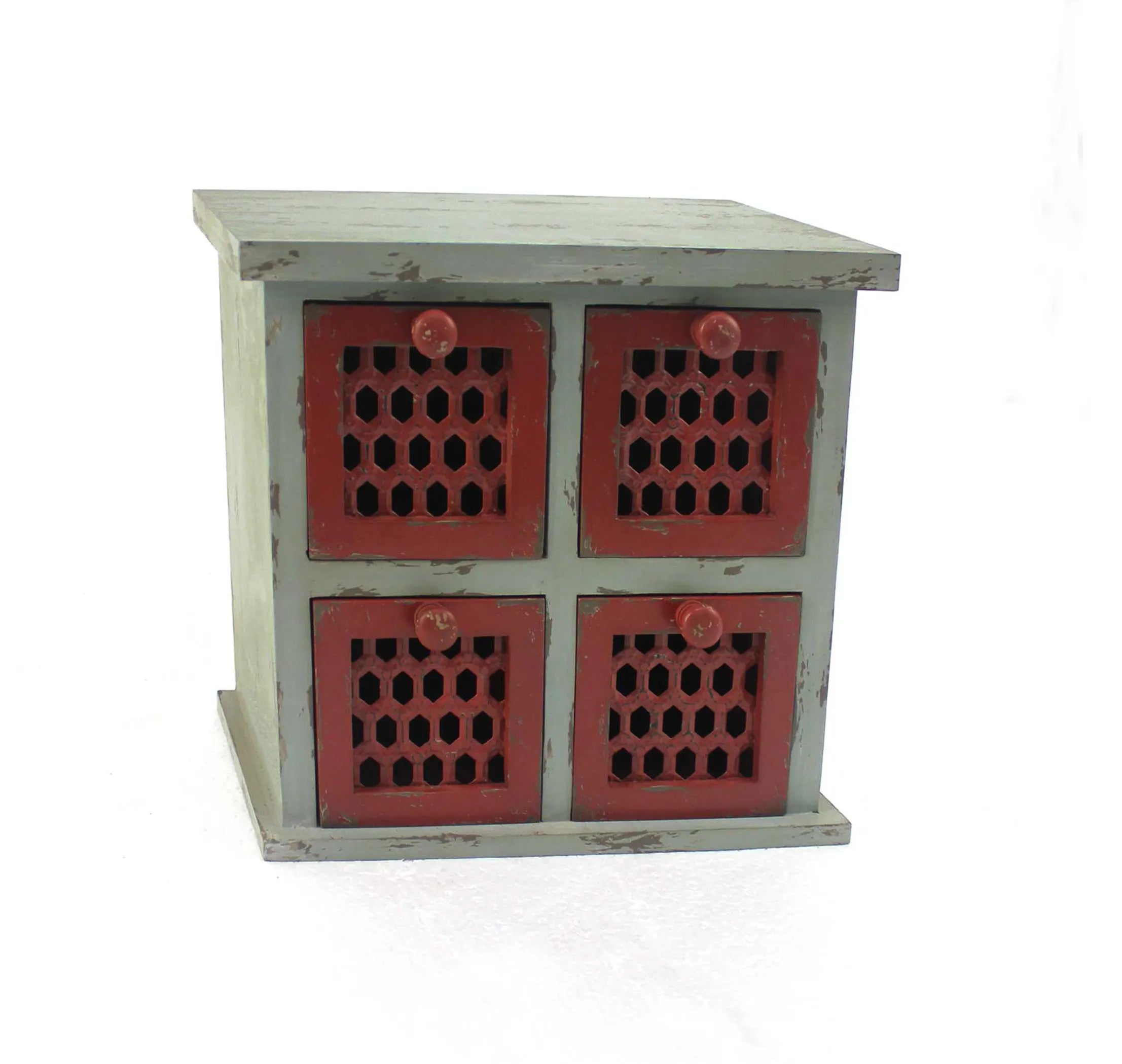 7" Light Blue Solid Wood Desk Organizer