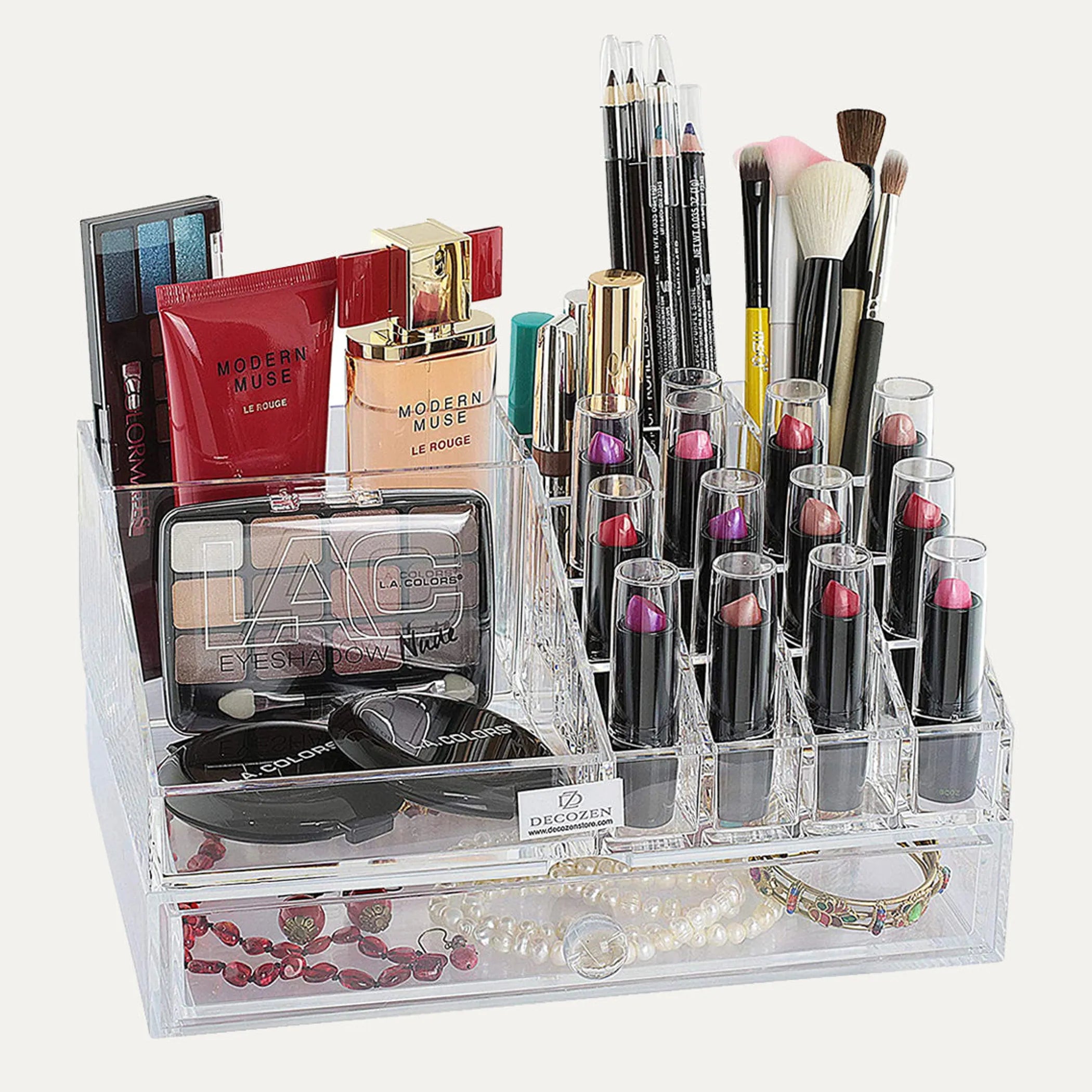 Clear Makeup Organizers - 19 Slots and 1 Drawer