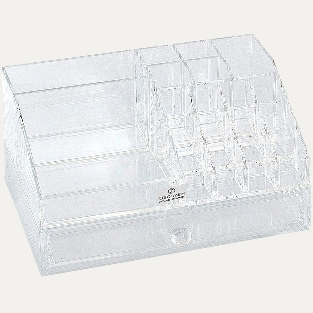 Clear Makeup Organizers - 19 Slots and 1 Drawer
