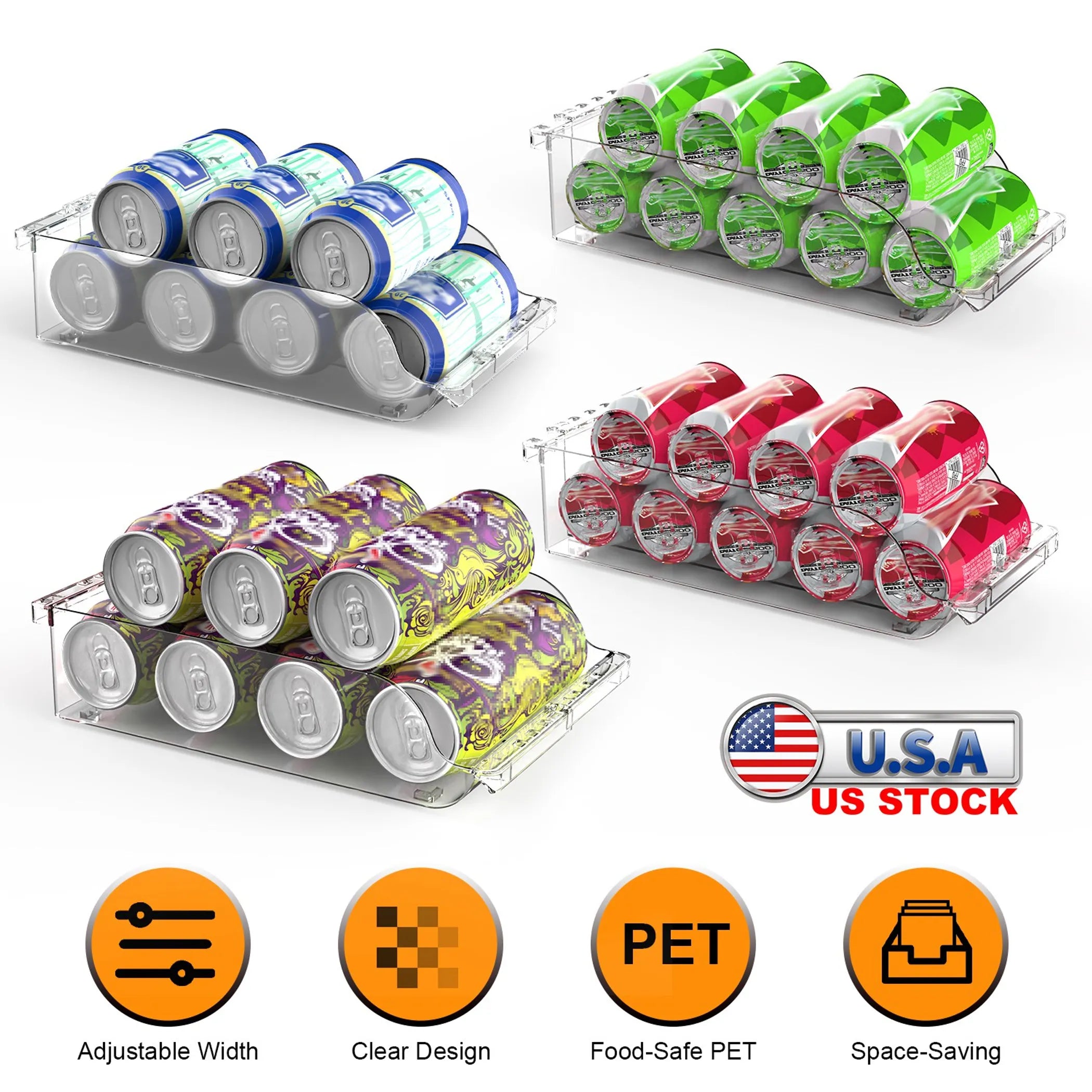 4Pcs Soda Can Organizers for Refrigerator