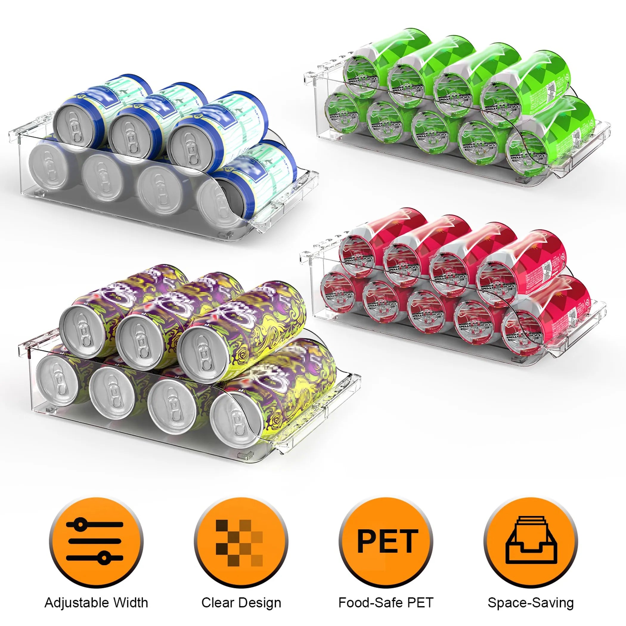 4Pcs Soda Can Organizers for Refrigerator