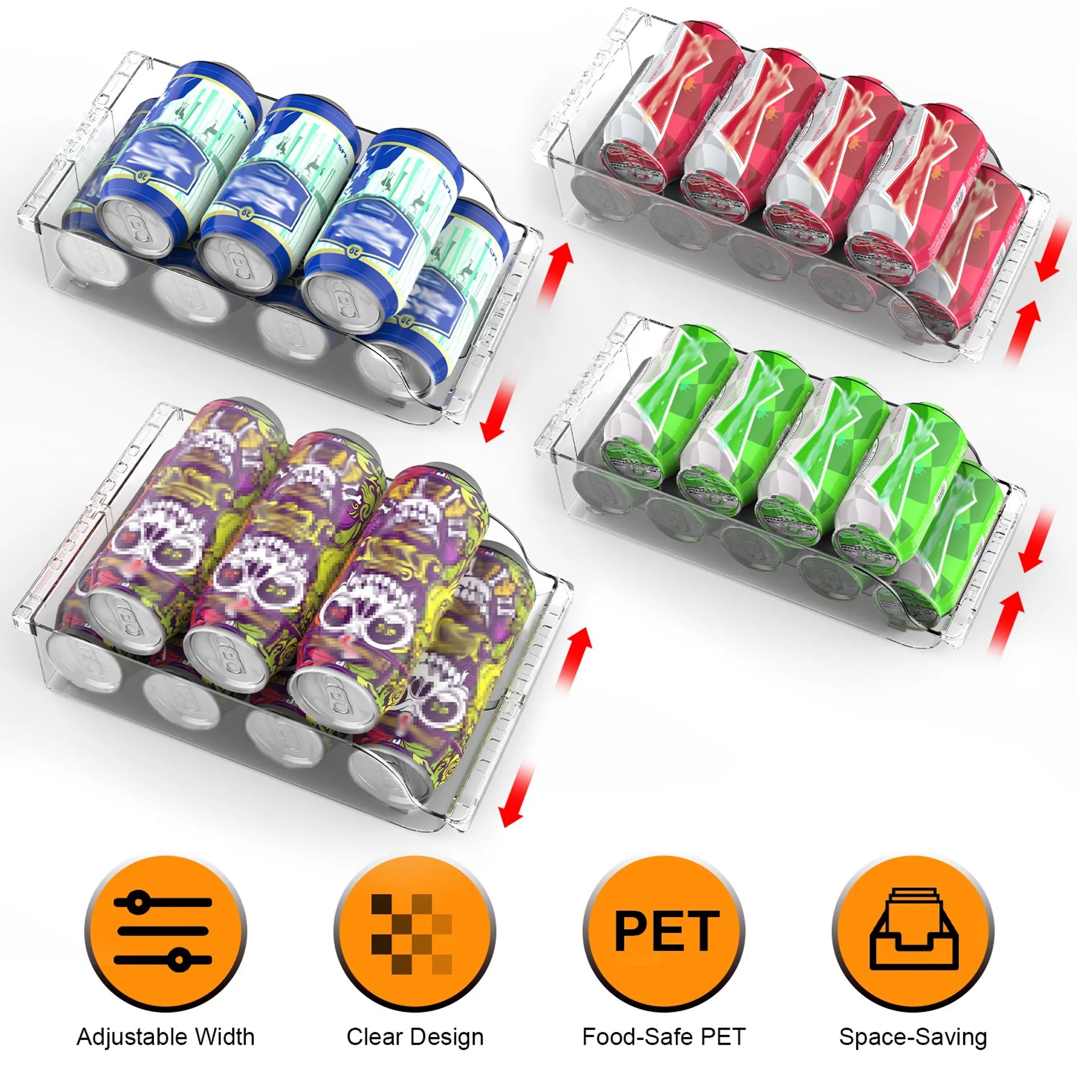 4Pcs Soda Can Organizers for Refrigerator